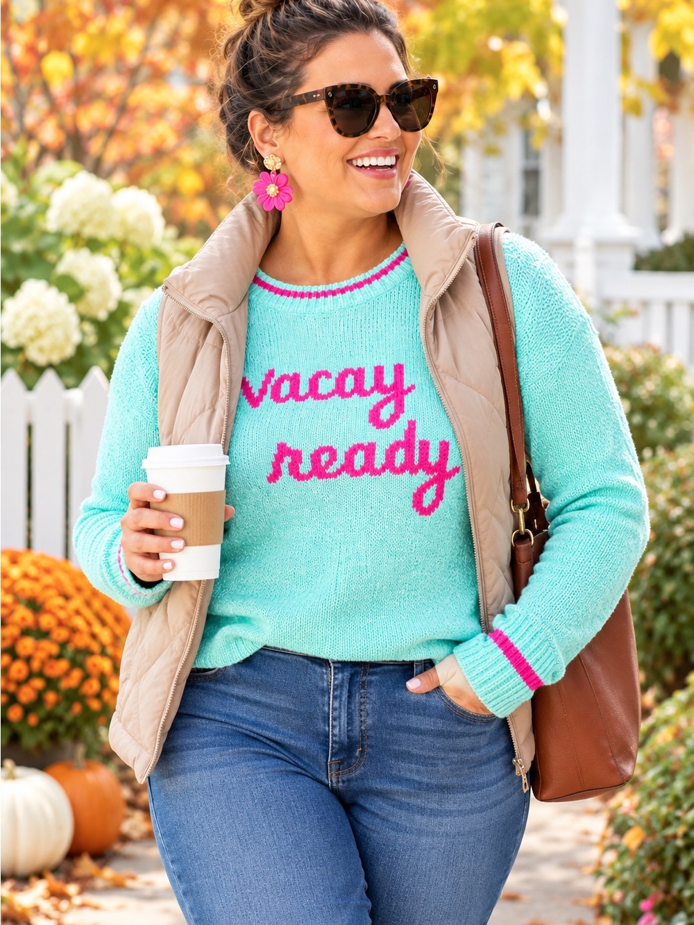 Lilly Pulitzer Vacay Ready Sweater Mint Green Pink XL